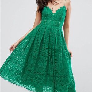 Emerald green midi dress